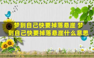 梦到自己快要掉落悬崖 梦到自己快要掉落悬崖什么意思